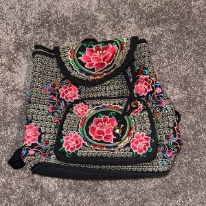 Flower Embroidery Backpack
